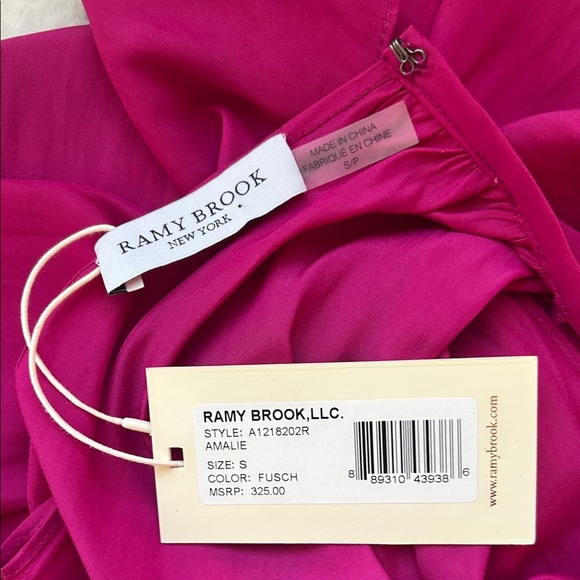 Ramy Brook Amalie Fuchsia Long Sleeve Top | S - Picture 3 of 5